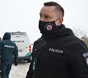 Utenos apskrities VPK vir&scaron;ininko pavaduotojas Vaidotas Žilys įvykio vietoje.