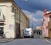 Vienas i&scaron; įvažiavimų į &bdquo;&Scaron;kodos&ldquo; pramoninę zoną Pilzeno mieste