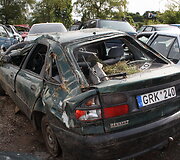 Per avariją apgadintas automobilis &bdquo;Renault Laguna&ldquo;