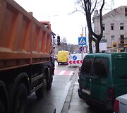 Prie statybvietės Vilniaus centre įrengta laikinoji pėsčiųjų perėja