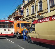 Kontaktinio tinklo remonto darbai sostinės &Scaron;eimyni&scaron;kių g.