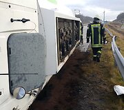 Benzinvežio avarija slidžiame greitkelyje Klaipėda&ndash;Kaunas