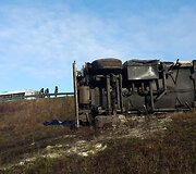 Benzinvežio avarija slidžiame greitkelyje Klaipėda&ndash;Kaunas