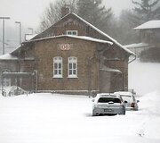 Apsnigta traukinių stotis 