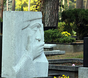 R.Razevičiaus fotografuoti užra&scaron;ai ant paminklų