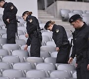 Vokietijos pareigūnai stadione Miunchene 