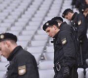 Vokietijos pareigūnai stadione Miunchene 