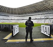 Vokietijos pareigūnai stadione Miunchene 
