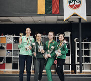 I&scaron; kairės: Paulina Bajorūnaitė-Stauskė, Viktė Ažukaitė, Lurdė Grabovskytė, Au&scaron;rinė &Scaron;imkutė