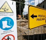 Remontuojama Vilniaus gatvė