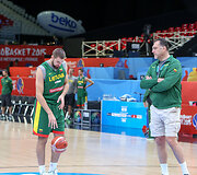 Arvydas Sabonis rinktinės treniruotėje