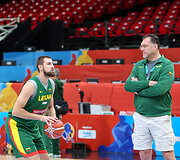 Arvydas Sabonis rinktinės treniruotėje