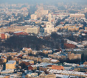 Kaunas ir jo apylinkės pro sraigtasparnio langą