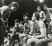 Finalas Maskvoje. Algirdas Brazys, Arūnas Visockas, Arvydas Sabonis, Rimas Kurtinaitis, Virginijus Jankauskas, Mindaugas Lekarauskas