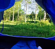 Vaizdas i&scaron; apartamentų mi&scaron;ke, t.y. palapinės