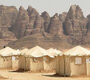 Jordanija. Stovykla Wadi Rum slėnyje