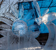 Festivalio &bdquo;Ice on Whyte&ldquo; dalyvių skulptūros