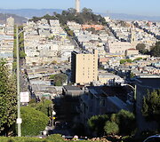 San Francisko panorama nuo Lombard gatvės