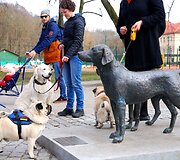 Ekskursijos dalyviai ir jų &scaron;unys tyrinės Vilniaus senamiestį