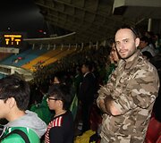 Straipsnio autorius futbolo rungtynėse Pekine