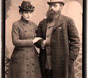 Jonas ir Elė Basanavičiai fotoateljė Vidine, kitame Bulgarijos uostamiestyje prie Dunojaus