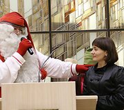 Tikrasis Kalėdų Senelis ir Kauno miesto savivaldybės administracijos direktorė Edita Gudi&scaron;auskienė