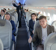 Pirmojo skrydžio su &bdquo;Bombardier CS300&ldquo; akimirkos