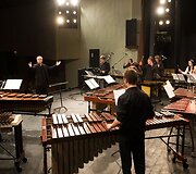 Tarptautinio mu&scaron;amųjų instrumentų orkestro koncertas. Diriguoja latvis Edgars Saksons.