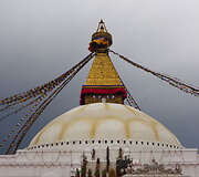 Magi&scaron;koji ir ypatingoji Bodanat stupa Katmandu, kur lietuviai pasiliko net dviems mėnesiams