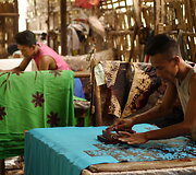 Batikos gamybos procesas Pakalongane &ndash; batikos sostinėje (Indonezija)