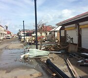 &Scaron;v. Bortolomėjaus sala po ją nusiaubusio uragano Irma