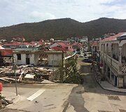 &Scaron;v. Bortolomėjaus sala po ją nusiaubusio uragano Irma