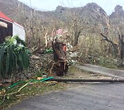 &Scaron;v. Bortolomėjaus sala po ją nusiaubusio uragano Irma