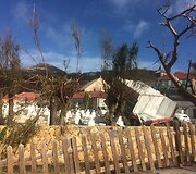 &Scaron;v. Bortolomėjaus sala po ją nusiaubusio uragano Irma
