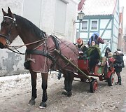Į &scaron;ventę - pasikinkius žirgą. 