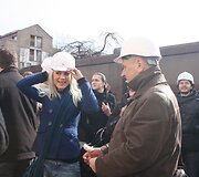 Tarptautinę teatro dieną aktoriai ir miestiečiai galėjo aplankyti rekonstruojamą teatrą