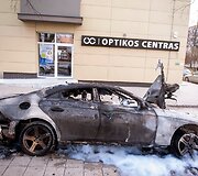 Sudegęs automobilis Gargžduose
