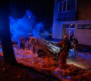 Gargžduose naktį  degė automobilis