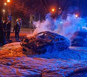 Gargžduose naktį  degė automobilis
