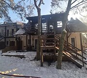 Gaisro vietoje Pervalkoje, viloje &bdquo;Nendrė&ldquo;