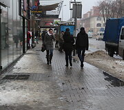 Klaipėdoje sniego krūvas keičia balos