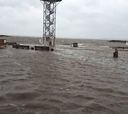 Drevernos uoste trečiadienio vakarą dėl vėjo  kelioms valandoms pakilo vandens lygis.