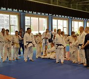 Japonų dziudo meistrai Klaipėdoje vedė treniruotę.