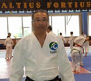 Japonų dziudo meistrai Klaipėdoje vedė treniruotę.