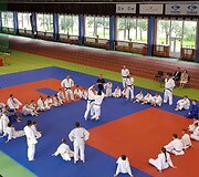 Japonų dziudo meistrai Klaipėdoje vedė treniruotę.