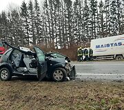 Skaudi avarija tarp Kretingos ir Palangos.