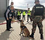 Valstybės sienos apsaugos tarnybos darbuotojai oro uoste.