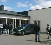 Prie &scaron;arvojimo salės.