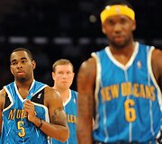 &bdquo;Lakers&ldquo; ir &bdquo;Hornets&ldquo; rungtynių akimirkos