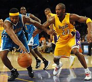 &bdquo;Lakers&ldquo; ir &bdquo;Hornets&ldquo; rungtynių akimirkos